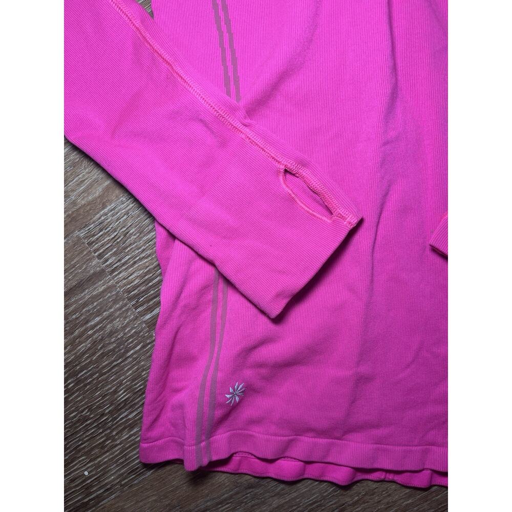 Athleta Floral Jacquard Half Zip Hoodie Pink Athletic Top Women Medium - Picture 4 of 10